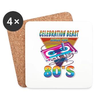 KASSETTE CELEBRATION BEAST 80ER - Untersetzer (4er-Set) - Weiß - Vorne