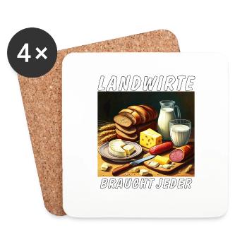 lANDWIRTE BRAUCHT JEDER - Untersetzer (4er-Set) - Weiß - Vorne