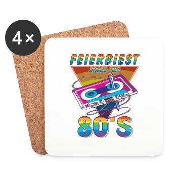 KASSETTE FEIERBIEST 80ER - Untersetzer (4er-Set) - Weiß - Vorne