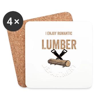 Lumber Love - Romantic Walks in the Wood Aisle - Untersetzer (4er-Set) - Weiß - Vorne