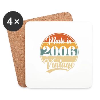 Vintage 2006 Birthday Gift 18 Years - Coasters (set of 4) - white - Front