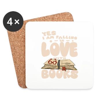 Ich liebe Bücher - Buch - Untersetzer (4er-Set) - Weiß - Vorne
