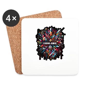 Accro au codage 10 - Dessous de verre (lot de 4) - blanc - Devant