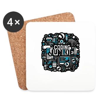 Coding Junkie 16 - Untersetzer (4er-Set) - Weiß - Vorne