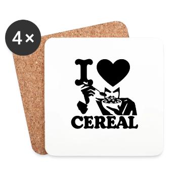 I Love Cereal 6 - Coasters (set of 4) - white - Front