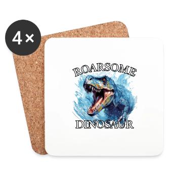 Dino T-Rex Tyrannosaurus Rex Dinosaurier - Untersetzer (4er-Set) - Weiß - Vorne