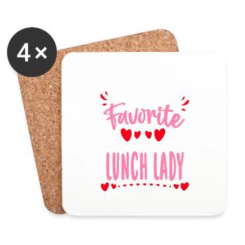 Valentinstag-Hemd, Amors Lieblings-Lunch-Lady - Untersetzer (4er-Set) - Weiß - Vorne