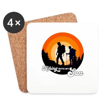Randonner avec mon fils - wandern mit meinem Sohn - Dessous de verre (lot de 4) - blanc - Devant