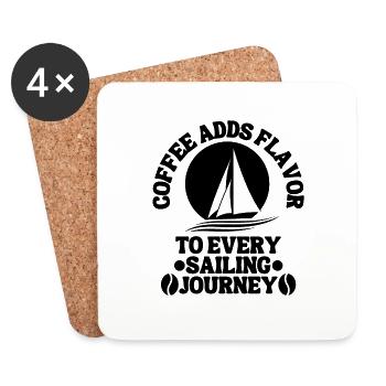 Sailing Sailing Sailing Sailing Ship Sailboat - Coasters (set of 4) - white - Front