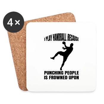 Handball Player Handball Fan Handball Team Handball - Coasters (set of 4) - white - Front