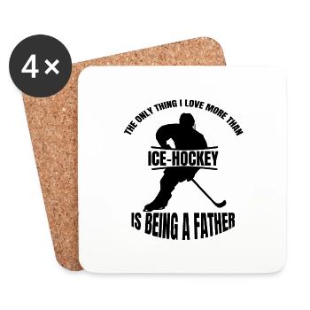 Cadeau de hockey Floorball Joueur de hockey sur gazon - Dessous de verre (lot de 4) - blanc - Devant
