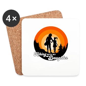 Randonner avec ma fille - wandern mit Tochter - Dessous de verre (lot de 4) - blanc - Devant