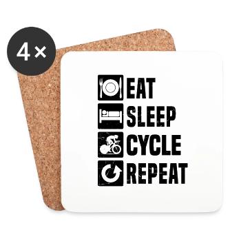 Road Bike Road Cycling Road Bike Road Cyclist - Coasters (set of 4) - white - Front