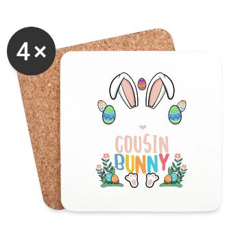 I'm The Cousin Bunny - Coasters (set of 4) - white - Front