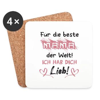 Beste Mama der Welt - Untersetzer (4er-Set) - Weiß - Vorne