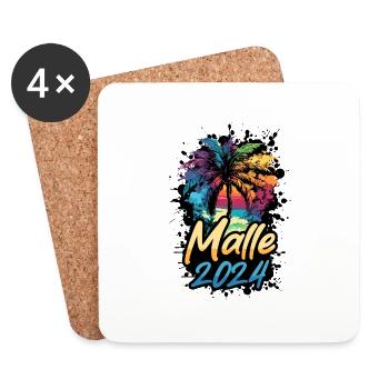 Malle 2024 Palm Trees Colorful - Coasters (set of 4) - white - Front