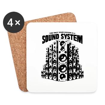 The only good system is a soundsystem - Untersetzer (4er-Set) - Weiß - Vorne