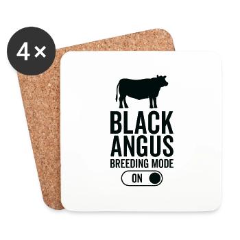 Mode d’élevage de vaches activé - Black Angus - Dessous de verre (lot de 4) - blanc - Devant