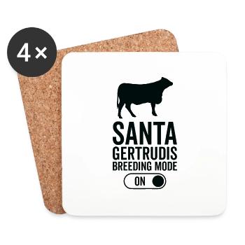 Kuhzuchtmodus Auf - Santa Gertrudis - Untersetzer (4er-Set) - Weiß - Vorne