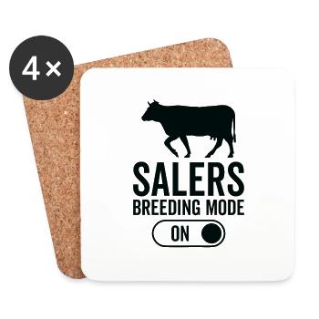 Mode d’élevage de vaches activé - Saler - Dessous de verre (lot de 4) - blanc - Devant