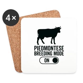 Cow breeding mode on - Piedmontese - Coasters (set of 4) - white - Front