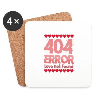 404 ERROR Love Not Found - Coasters (set of 4) - white - Front