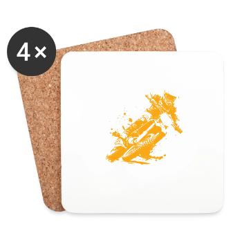 Je Peux Pas J'ai Motocross - Cadeau Motard - Dessous de verre (lot de 4) - blanc - Devant