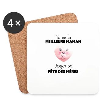 Maman tu es la meilleure - Dessous de verre (lot de 4) - blanc - Devant
