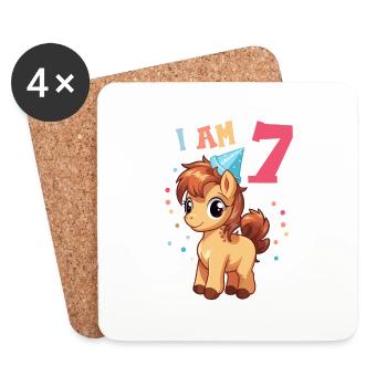 I' years old Horses Horse 7th birthday - Coasters (set of 4) - white - Front