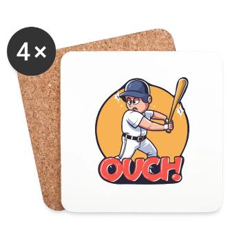 BASEBALL - Untersetzer (4er-Set) - Weiß - Vorne