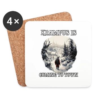 Krampus T | Krampus Costume | Alternative Santa - Coasters (set of 4) - white - Front