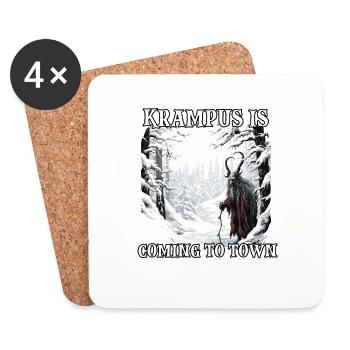 Krampus mask Krampus costume Kramperl Evil Santa - Coasters (set of 4) - white - Front