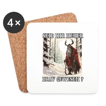 The Krampus Comes | Kramperl | Krampus Costume - Coasters (set of 4) - white - Front
