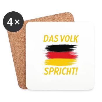 Das Volk Spricht / Demonstartion - Untersetzer (4er-Set) - Weiß - Vorne