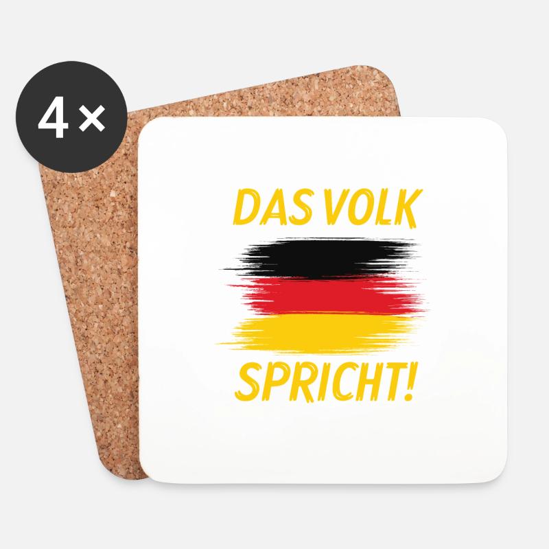 Das Volk Spricht / Demonstartion - Untersetzer (4er-Set) - Weiß