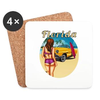 Florida - Coasters (set of 4) - white - Front