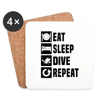 Diving Diver Diving Women Scuba Diver - Coasters (set of 4) - white - Front