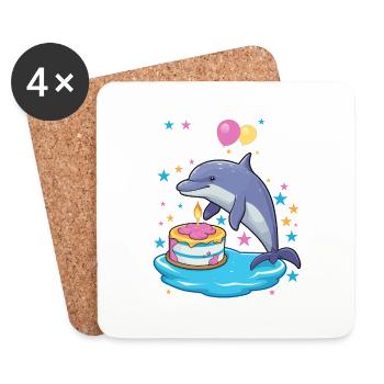 J’ai 7 ans Dauphins Dauphin 7ème anniversaire - Dessous de verre (lot de 4) - blanc - Devant