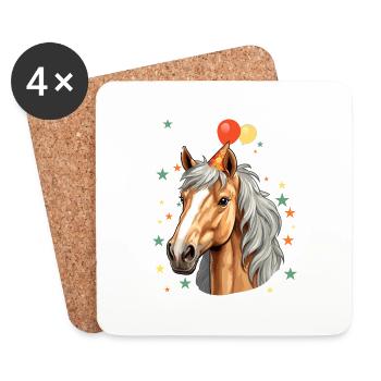 I Am 2 Years Old Horses Horse 2nd Birthday - Coasters (set of 4) - white - Front