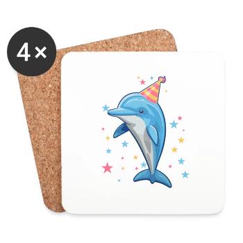 Ich bin 2 Jahre alt Delfine Delfin 2. Geburtstag - Untersetzer (4er-Set) - Weiß - Vorne