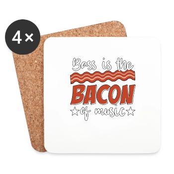 Bass Is The Bacon Of Music Bassgitarrist Bass - Untersetzer (4er-Set) - Weiß - Vorne