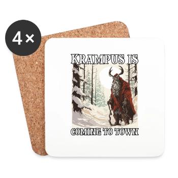 Krampus T Creepy Santa Claus Kramperl Krampus Mask - Coasters (set of 4) - white - Front