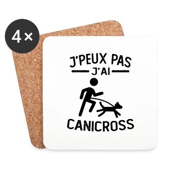 Je Peux Pas J'ai canicross canicross humour - Dessous de verre (lot de 4) - blanc - Devant