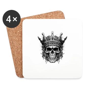 Skull King Crown Skeleton - Coasters (set of 4) - white - Front