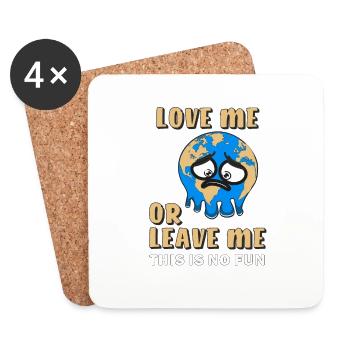 ERDE LOVE ME OR LEAVE ME - Untersetzer (4er-Set) - Weiß - Vorne