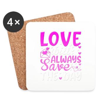 Liebe mich Valentinstag Alles Gute zum Valentinstag Valentinstag - Untersetzer (4er-Set) - Weiß - Vorne
