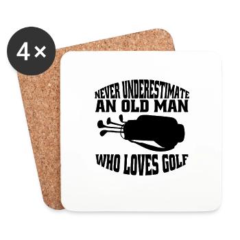 Golfers Golf Golf Course Golf Golf Club - Coasters (set of 4) - white - Front