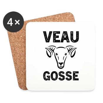 veau gosse - Dessous de verre (lot de 4) - blanc - Devant