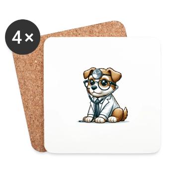 Cute Dog Doctor - Untersetzer (4er-Set) - Weiß - Vorne