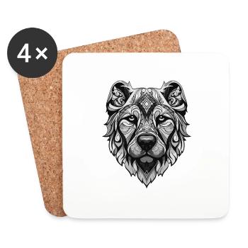 Kangal Dog Portrait Head Animal - Coasters (set of 4) - white - Front